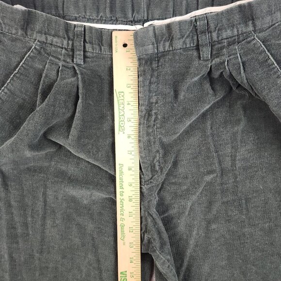 Vintage Corduroy Pants Men's 36x32 Green Cuffed Pleated Relaxed Retro 90s Y2K - Picture 6 of 8